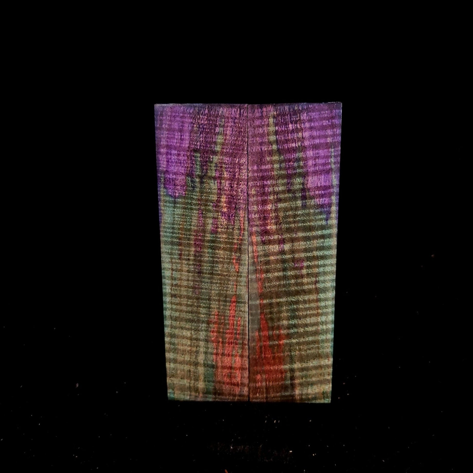 #986 Triple Dye 5A Curly Maple Peacock Green, Purple, Red - RockSolid Scales -