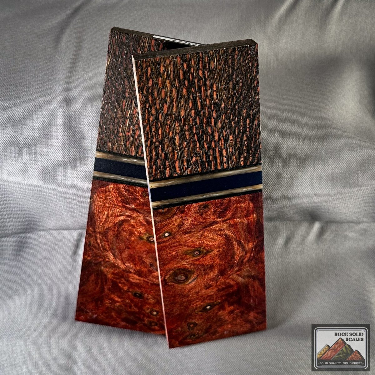 Black Leopardwood and RedRum Maple Burl - RockSolid Scales -