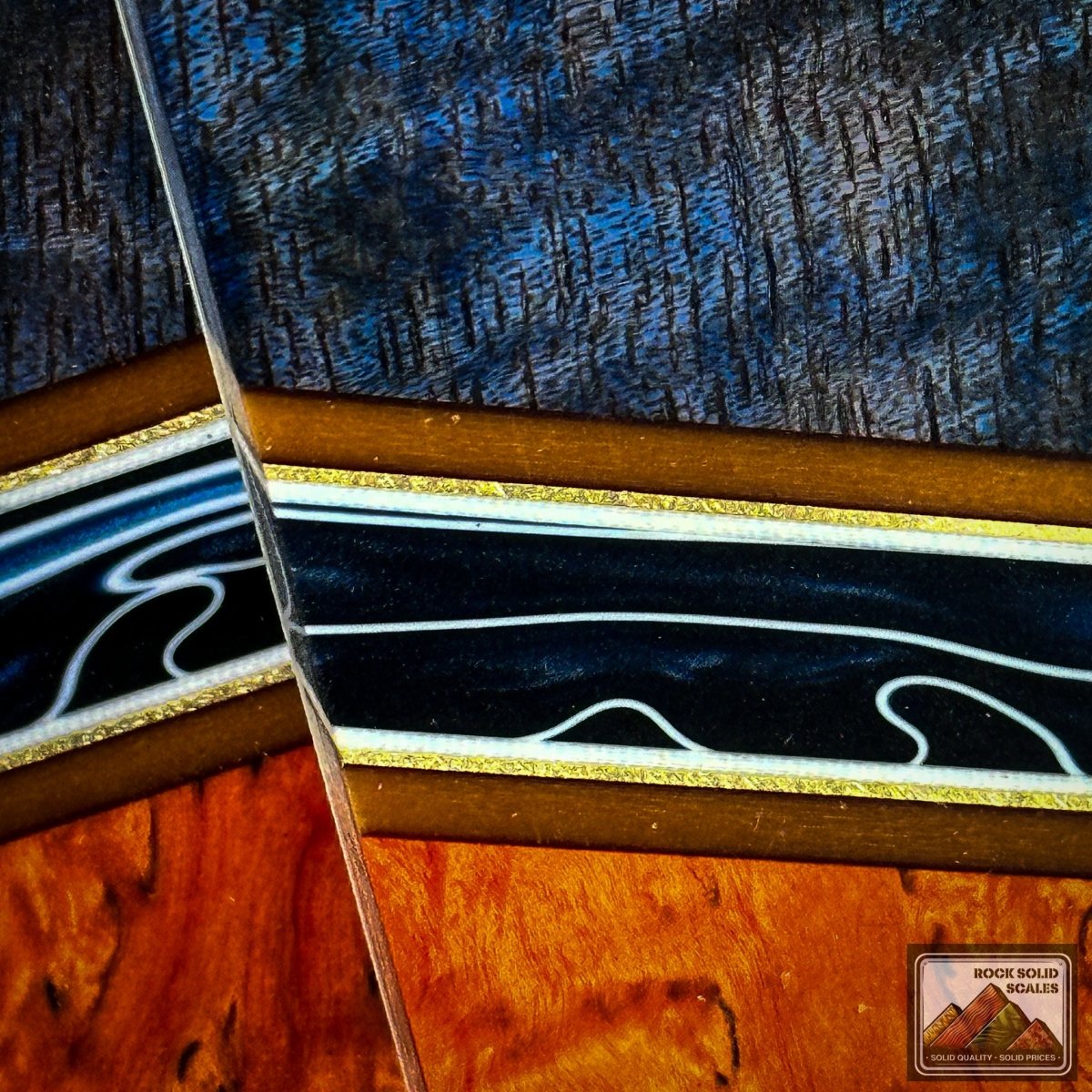 Blue Curly Mango and Blaze Orange Masur Birch - RockSolid Scales -