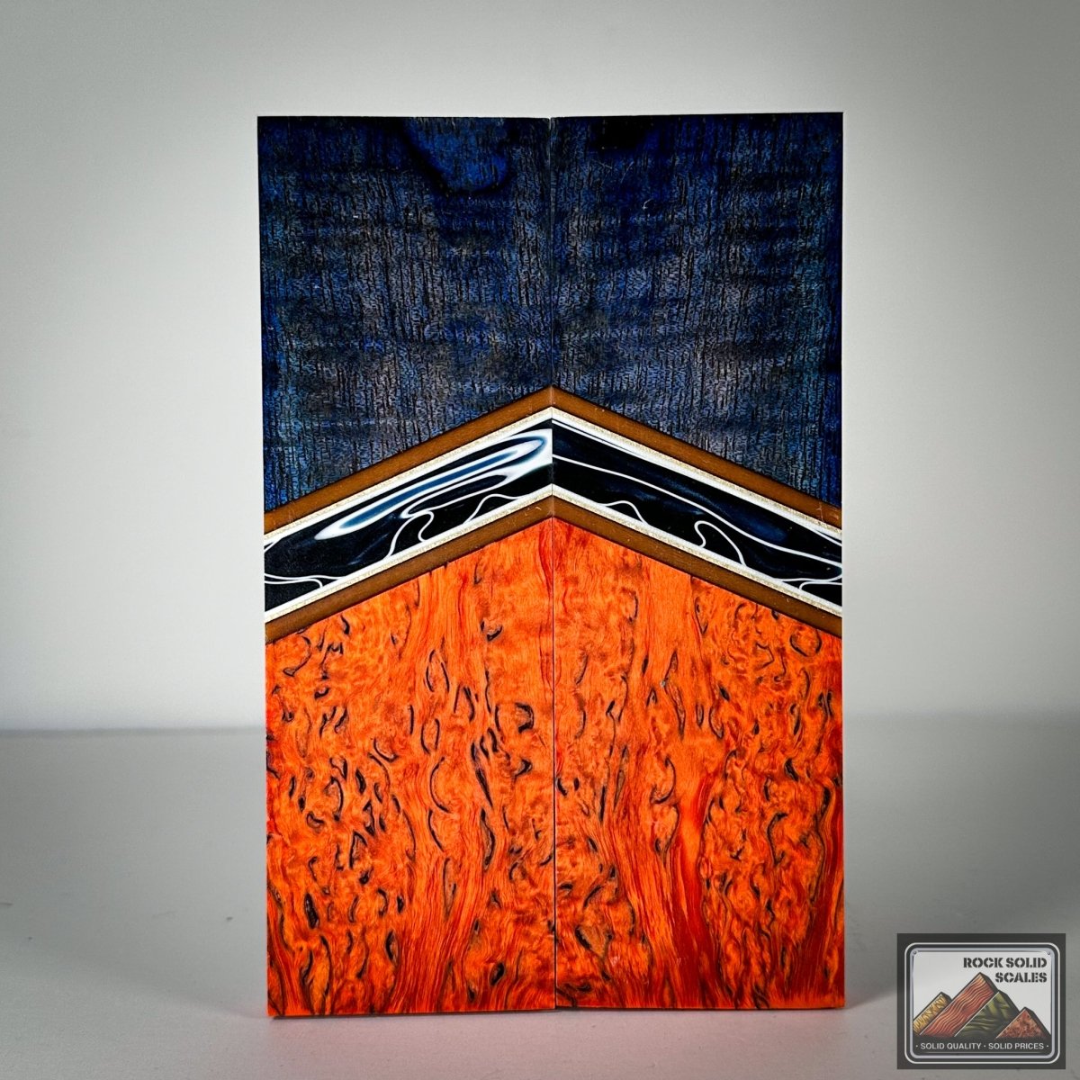 Blue Curly Mango and Blaze Orange Masur Birch - RockSolid Scales -