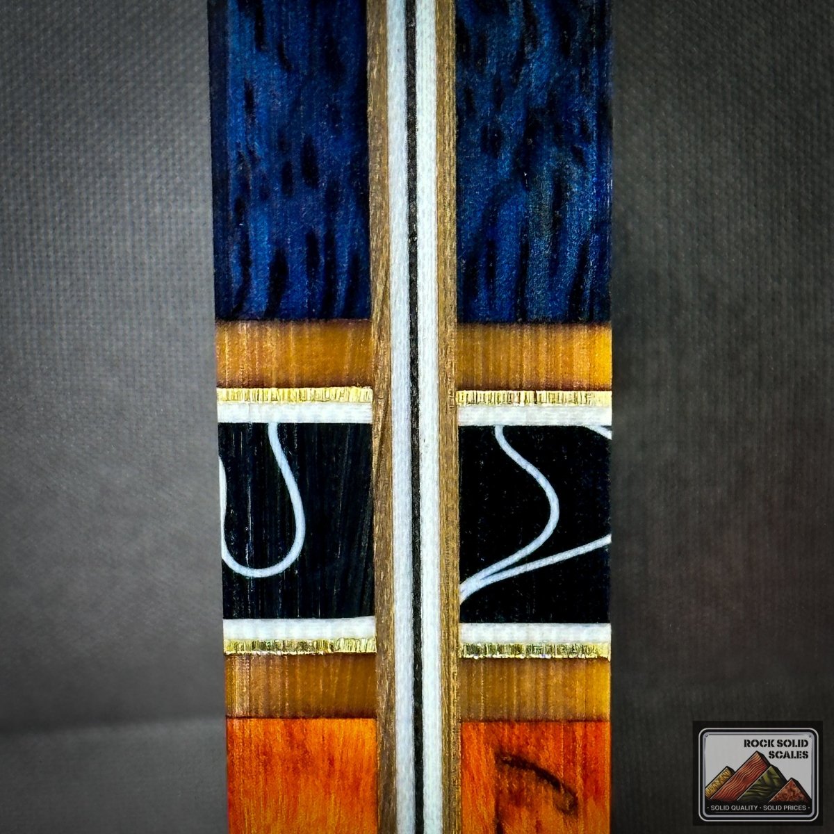 Blue Curly Mango and Blaze Orange Masur Birch - RockSolid Scales -