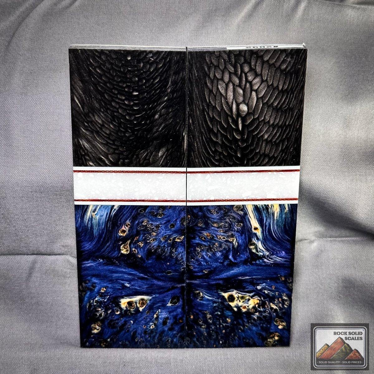 Carbon Juma and Blue Yellow Cedar Burl - RockSolid Scales -