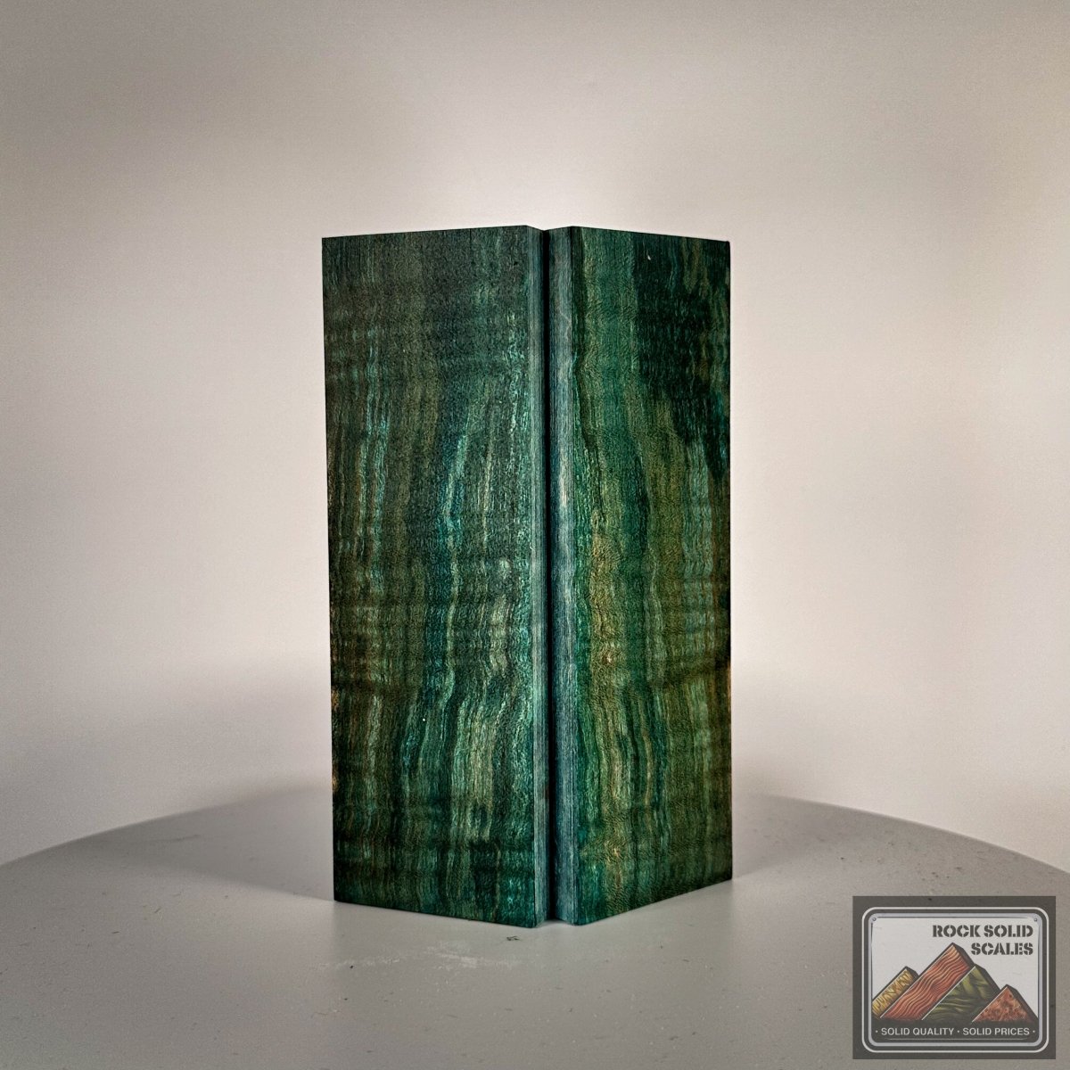 Key Blue Curly Spalted Maple - RockSolid Scales -
