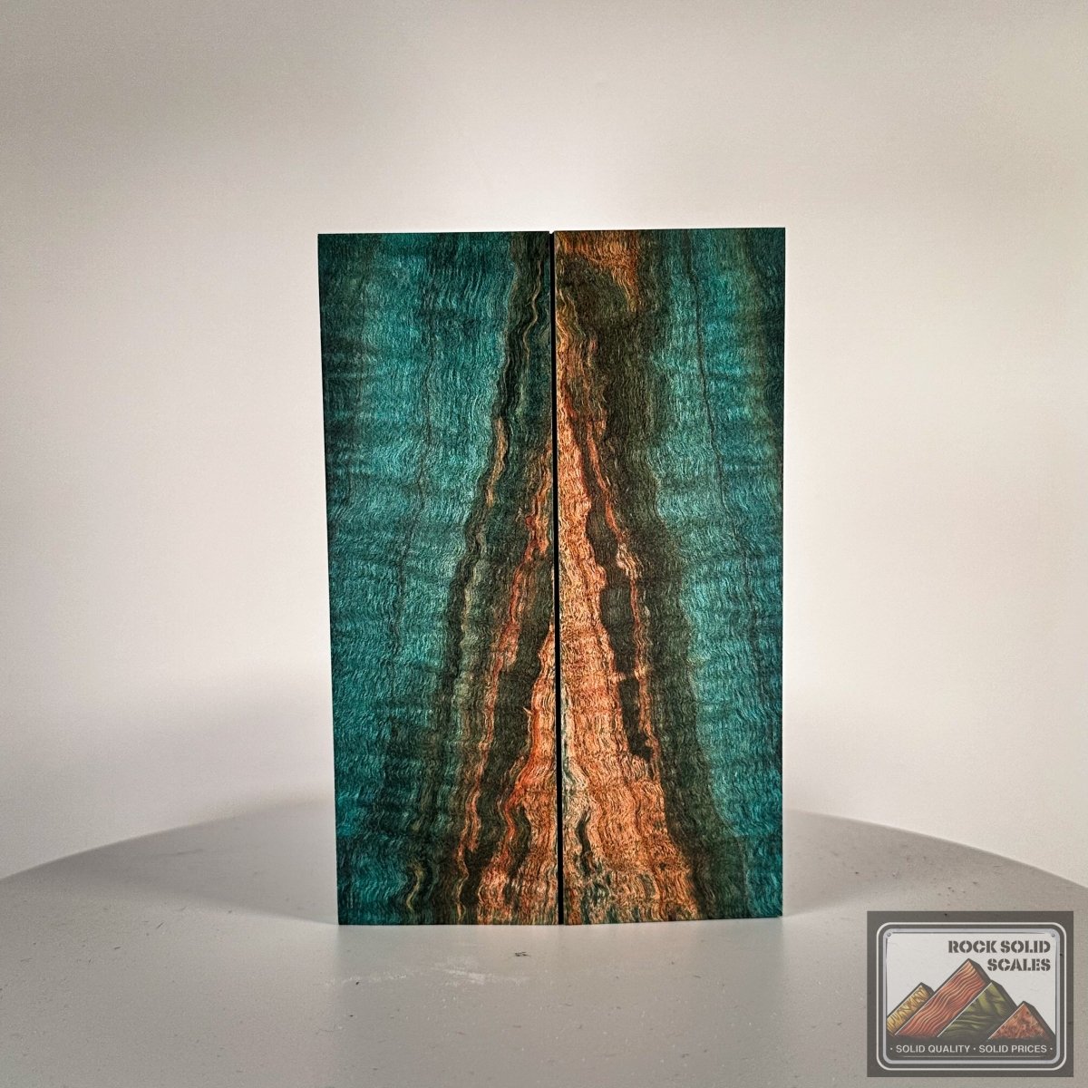 Key Blue Spalted Curly Maple - RockSolid Scales -