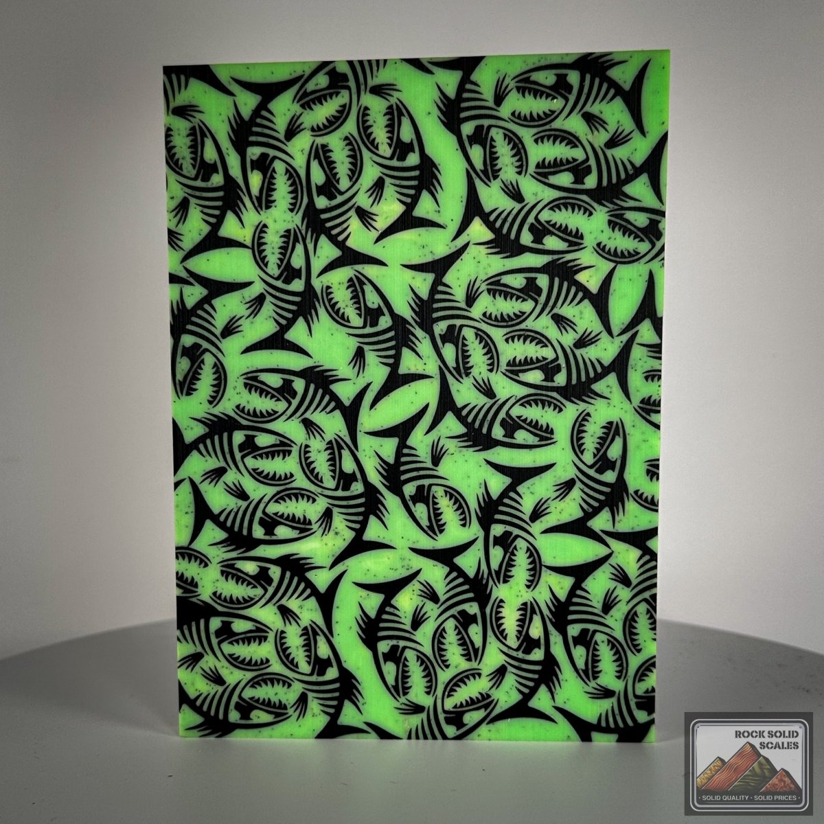 Lime and Red Glitter Fish Skully™ Panel - RockSolid Scales -