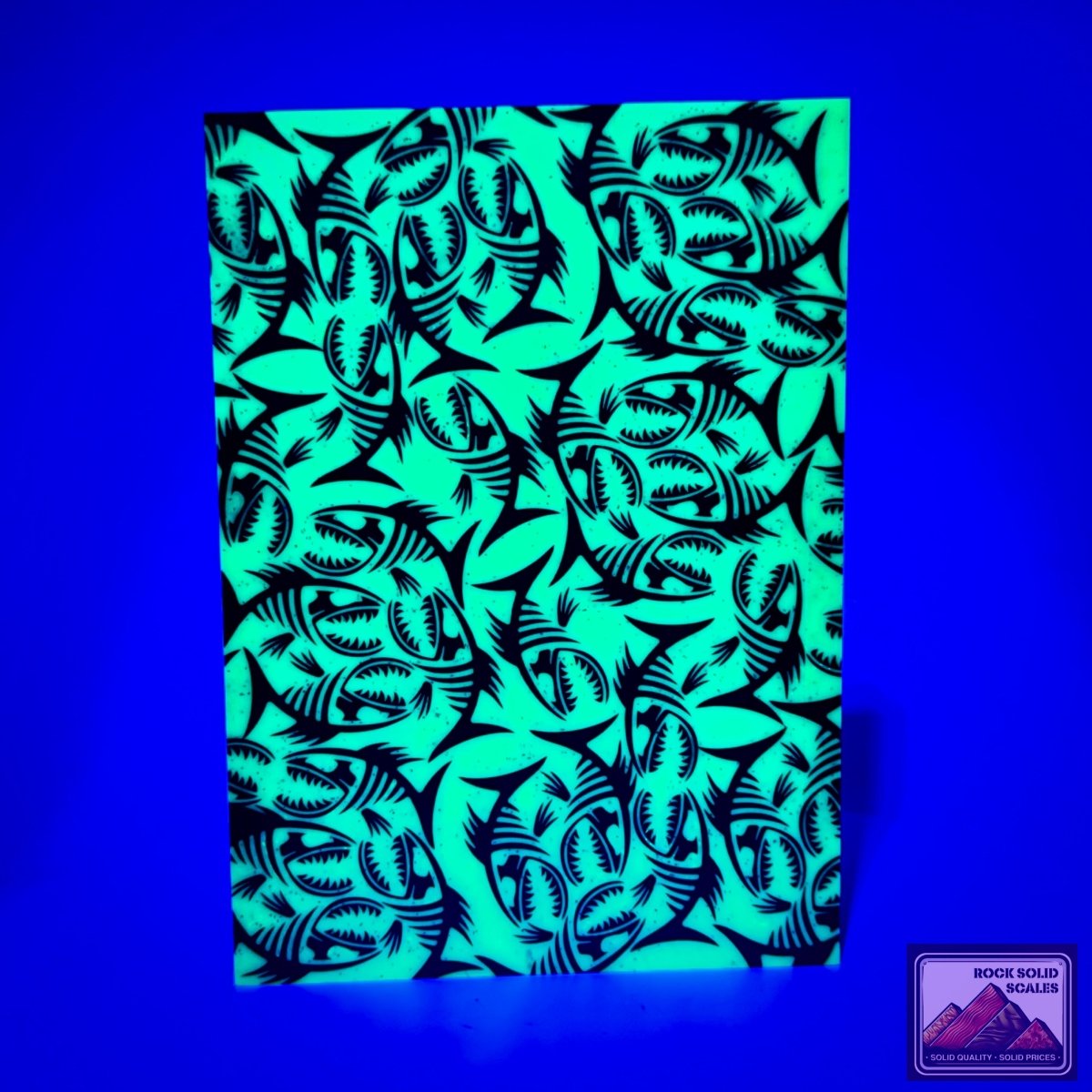 Lime and Red Glitter Fish Skully™ Panel - RockSolid Scales -