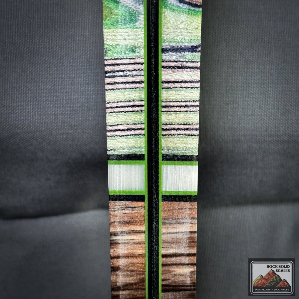 Lime Brain Micarta and Spalted Alder - RockSolid Scales -