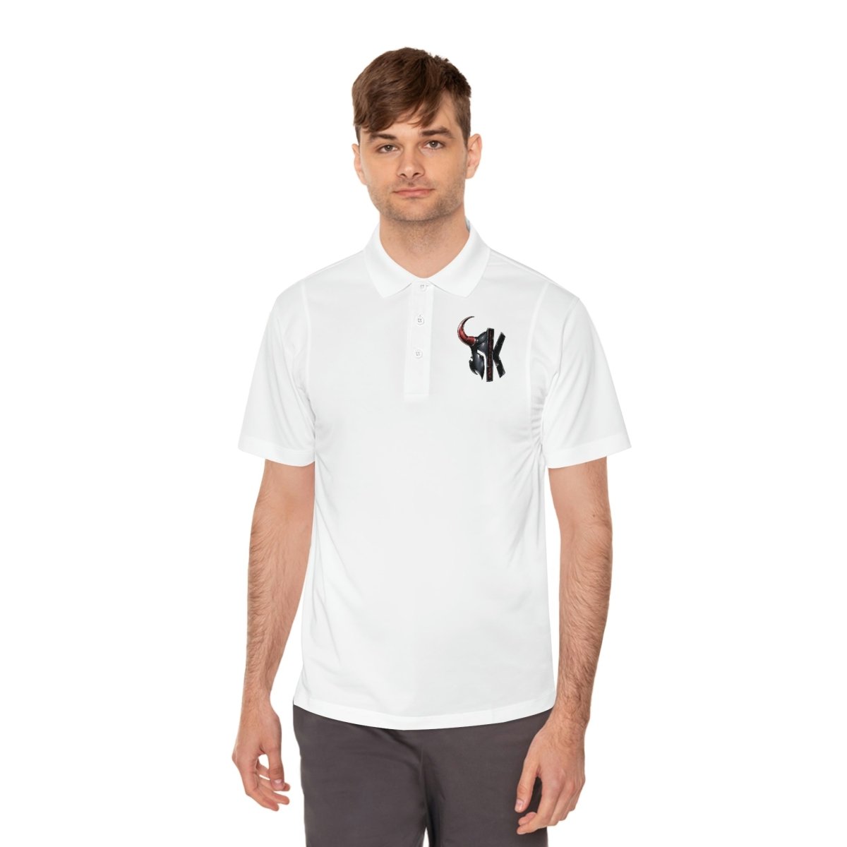 Men's Sport Polo Shirt - RockSolid Scales - White