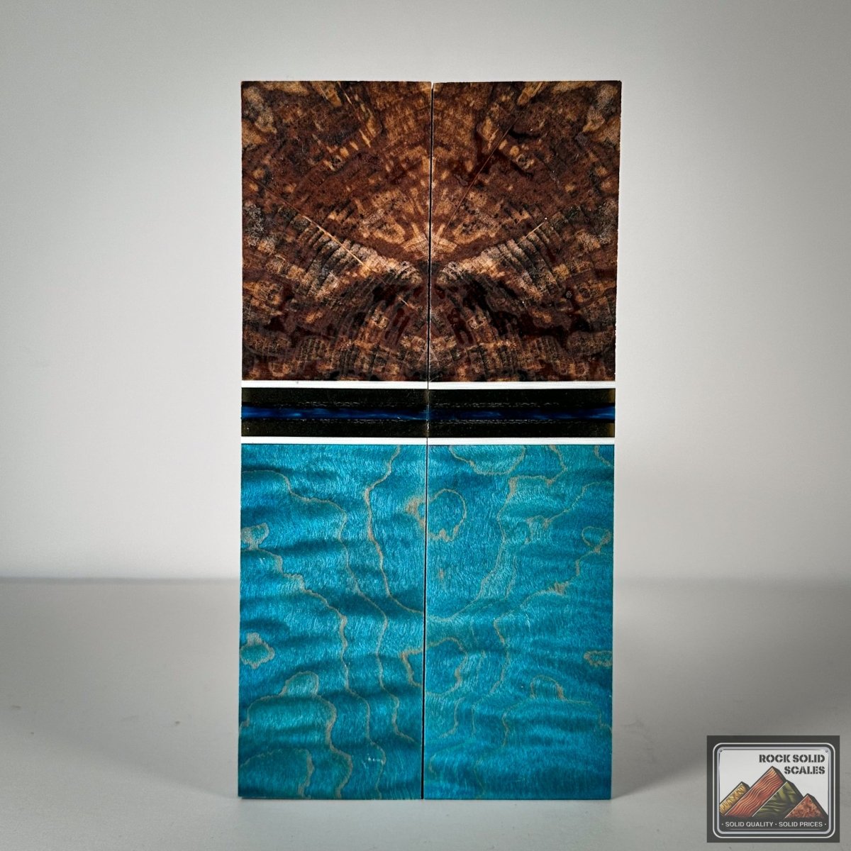 Spalted Alder and Sea Blue Curly Maple - RockSolid Scales -