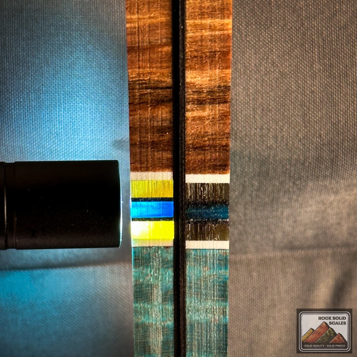 Spalted Alder and Sea Blue Curly Maple - RockSolid Scales -