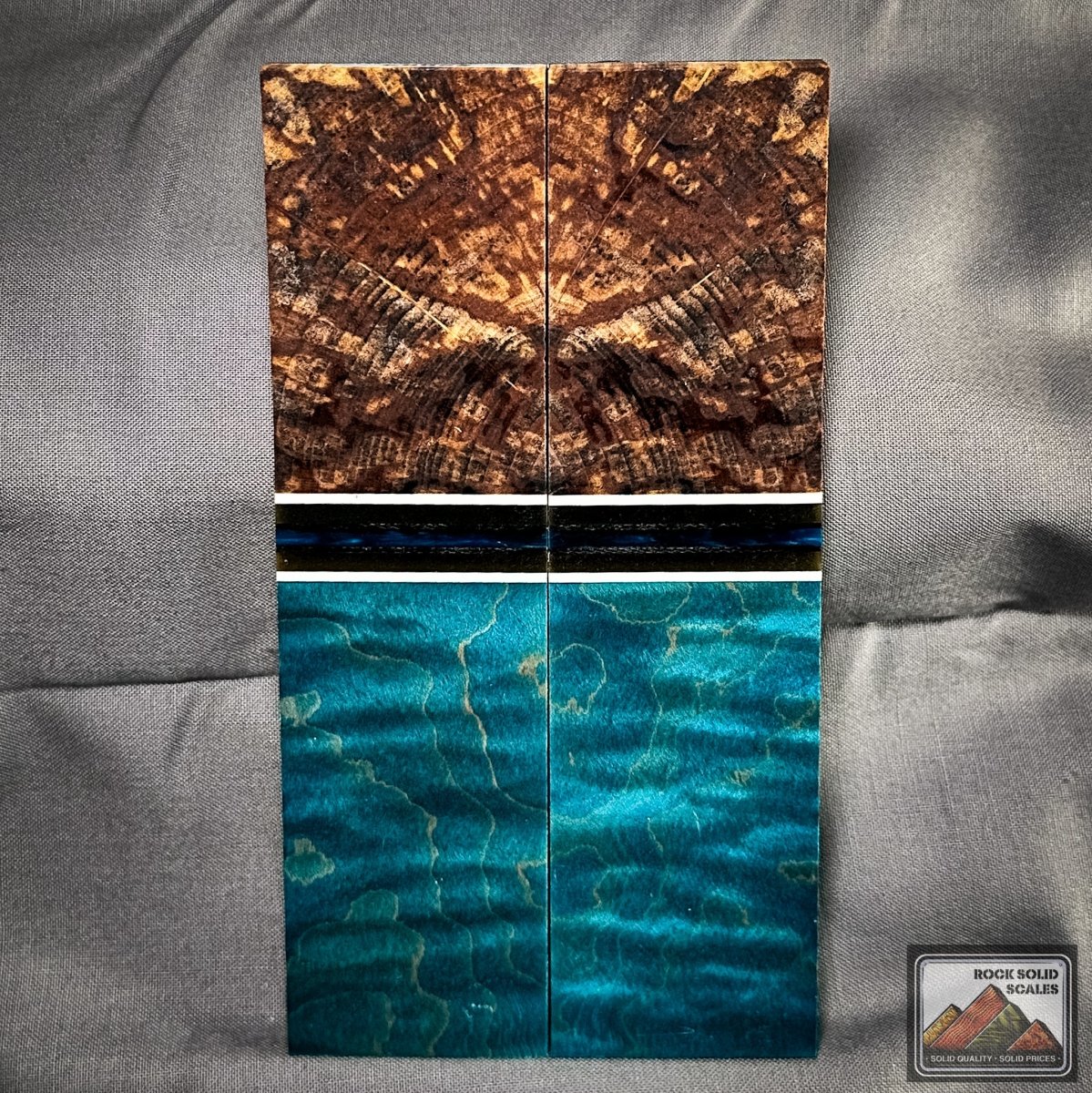 Spalted Alder and Sea Blue Curly Maple - RockSolid Scales -