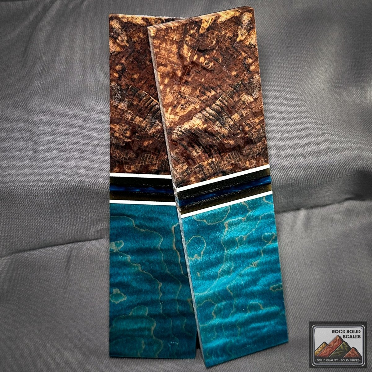 Spalted Alder and Sea Blue Curly Maple - RockSolid Scales -